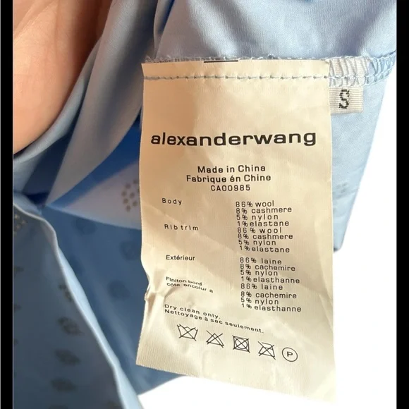 Alexander Wang Blue Rhinestone Wool/Cashmere PJ Set W Boxer Shorts Size Small - Picture 9 of 9